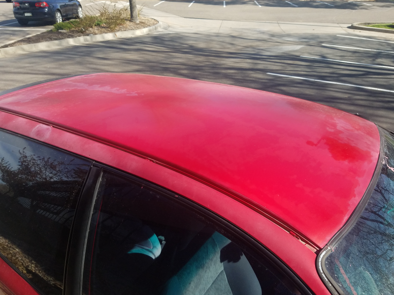 as we rotate around the car, it is the passenger front quarter that has been polished.